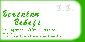 bertalan bekefi business card